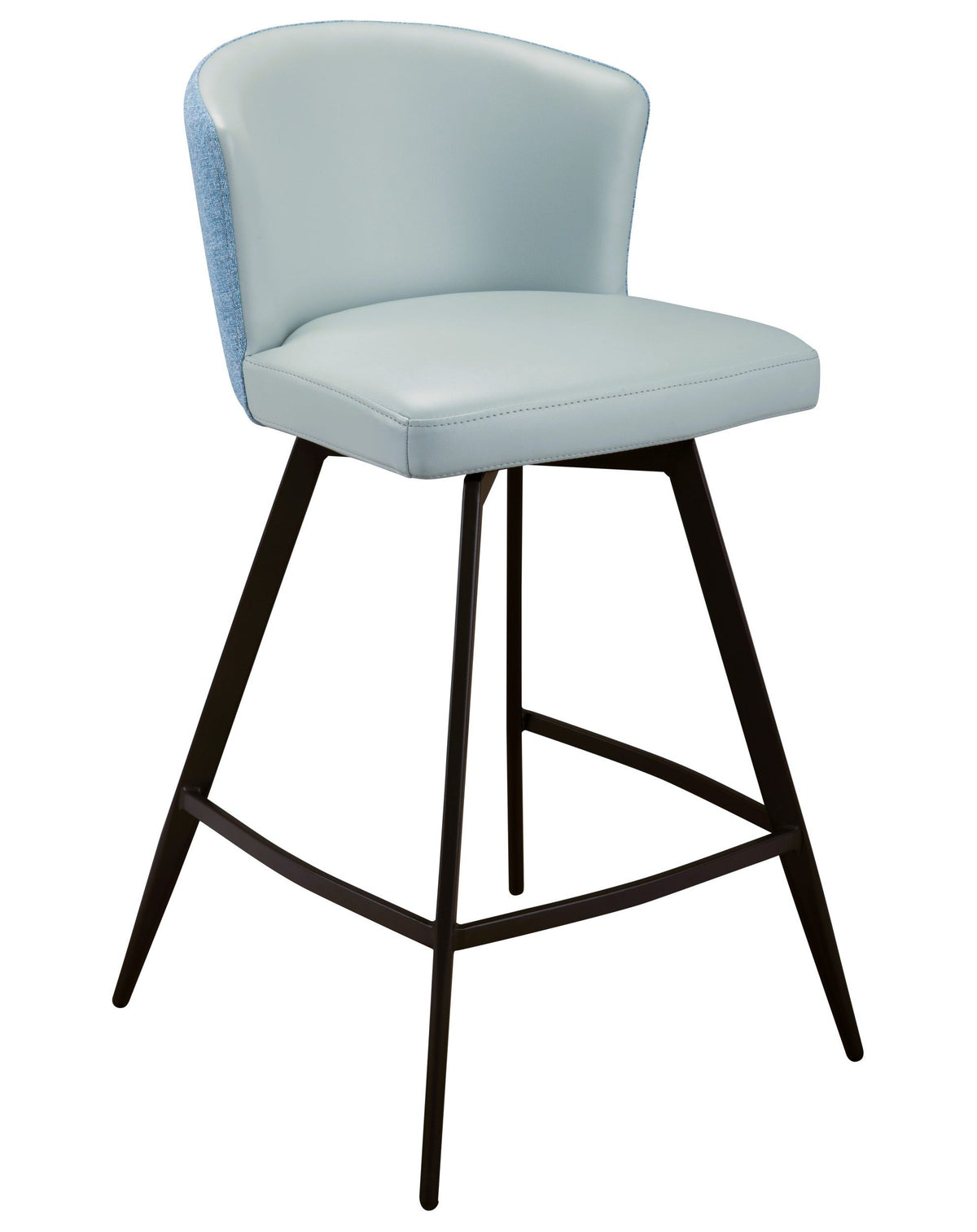 FURNISHINGS MATE LEONARD COUNTER STOOL SET OF TWO CS 6426-AQ/AQB-MB
