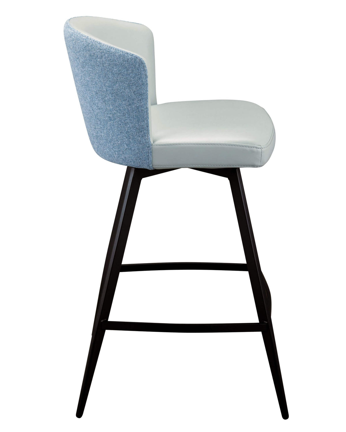 FURNISHINGS MATE LEONARD COUNTER STOOL SET OF TWO CS 6426-AQ/AQB-MB