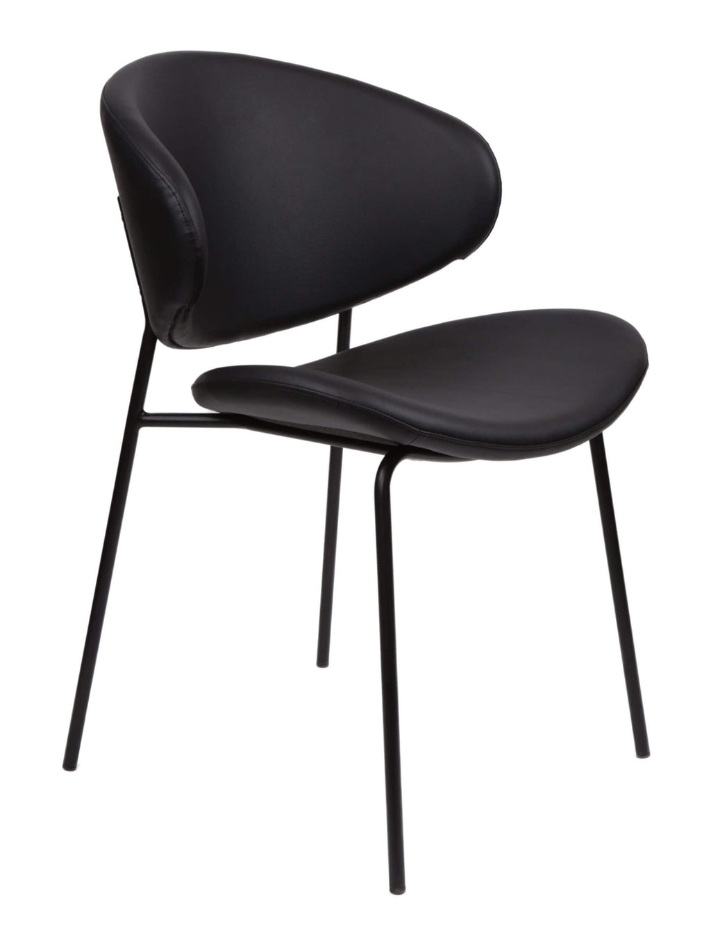 FURNISHINGS MATE LUCILLE CHAIR BLACK SET OF TWO DC 392-BL-MB