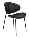 FURNISHINGS MATE LUCILLE CHAIR BLACK SET OF TWO DC 392-BL-MB