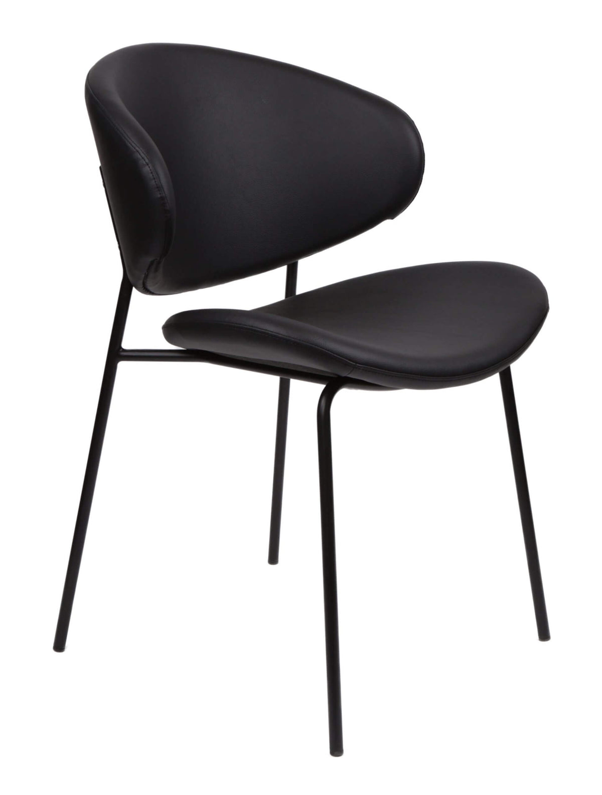 FURNISHINGS MATE LUCILLE CHAIR BLACK SET OF TWO DC 392-BL-MB