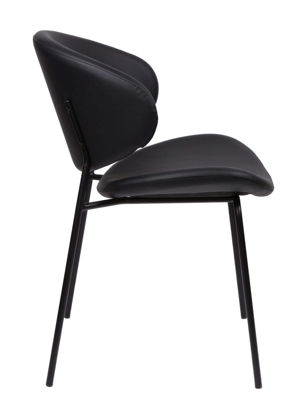 FURNISHINGS MATE LUCILLE CHAIR BLACK SET OF TWO DC 392-BL-MB