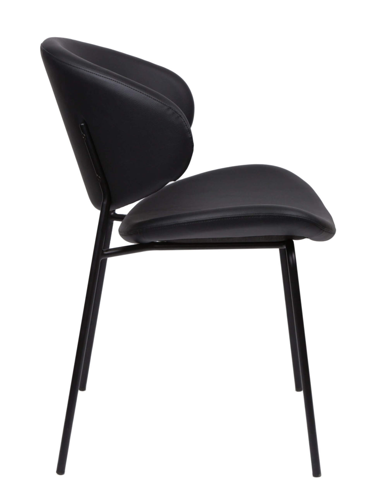 FURNISHINGS MATE LUCILLE CHAIR BLACK SET OF TWO DC 392-BL-MB