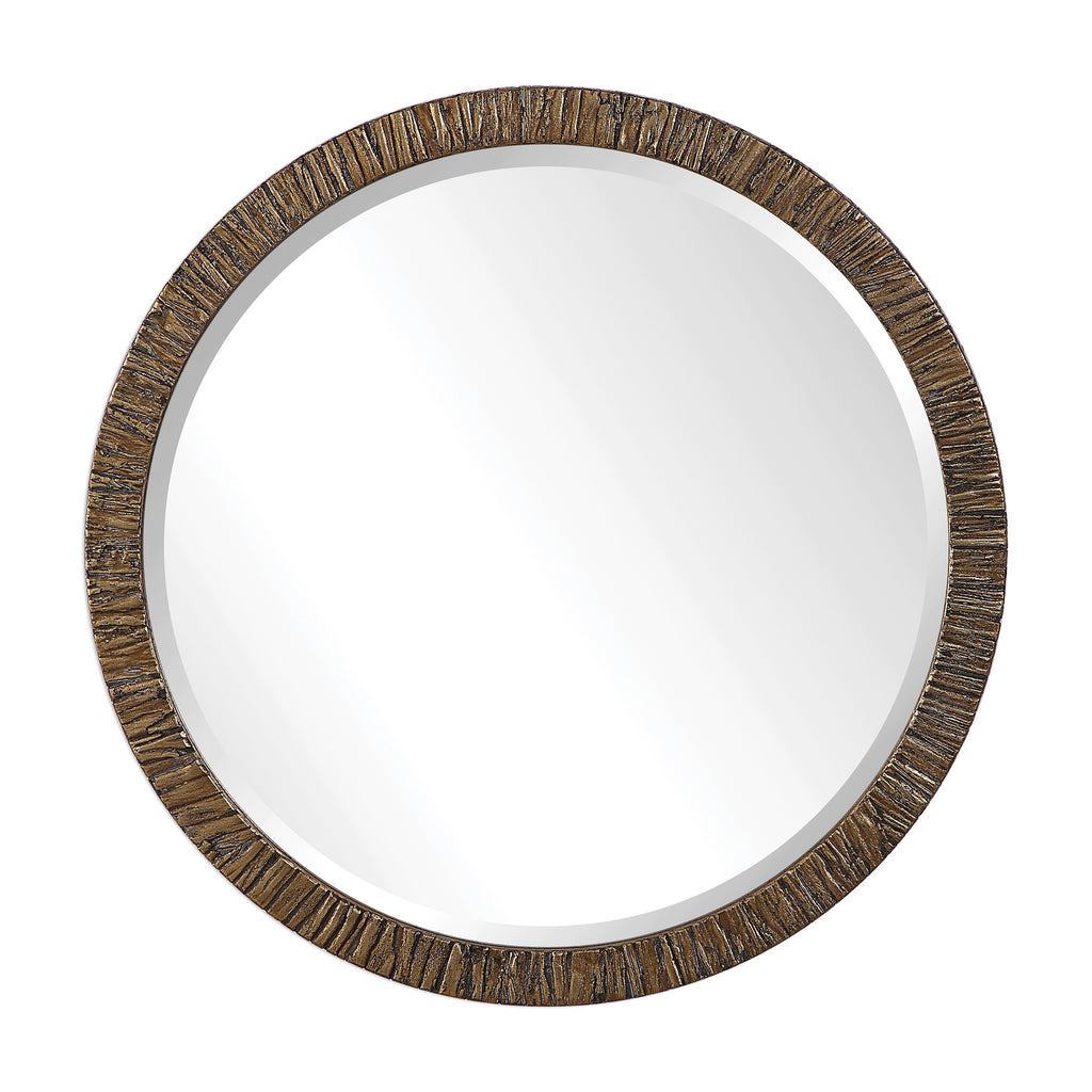 Uttermost Wayde Gold Bark Round Mirror 09459