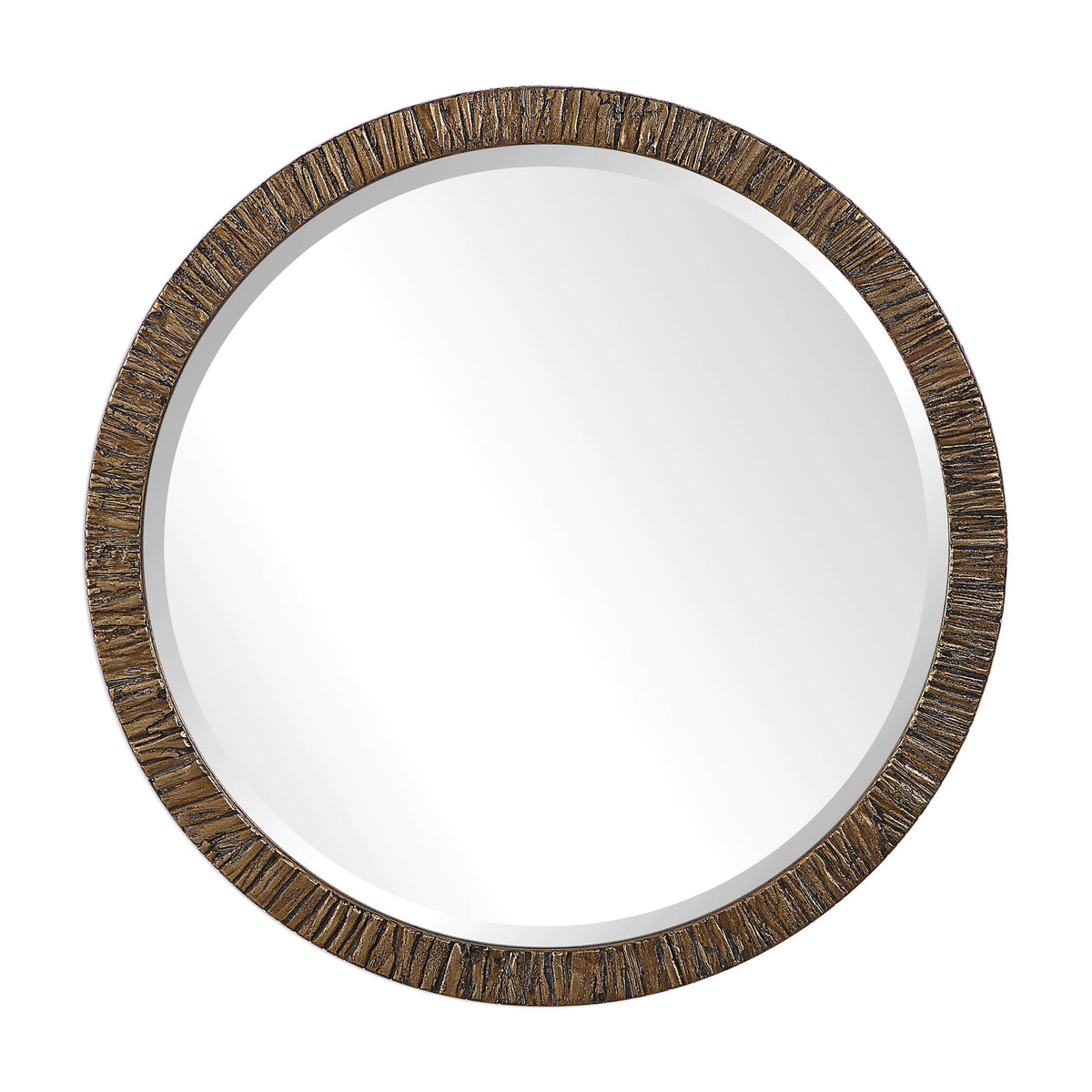 Uttermost Wayde Gold Bark Round Mirror 09459