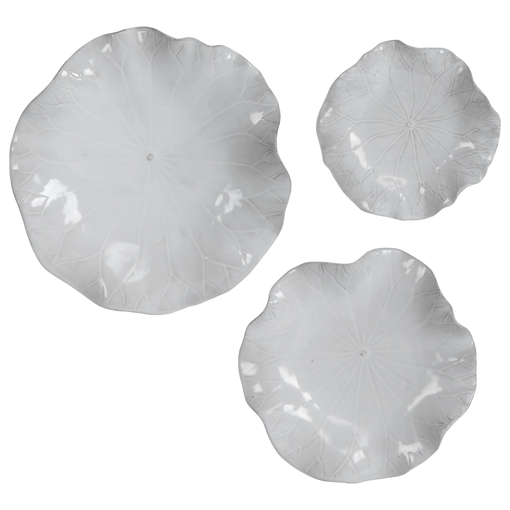 Uttermost Abella Ceramic Wall Decor S/3, White 04234