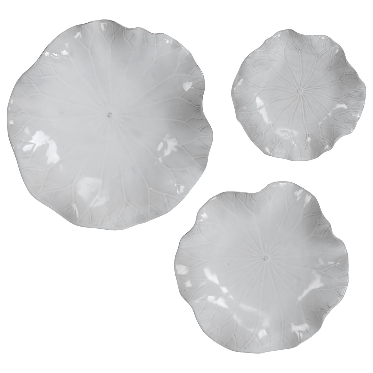 Uttermost Abella Ceramic Wall Decor S/3, White 04234