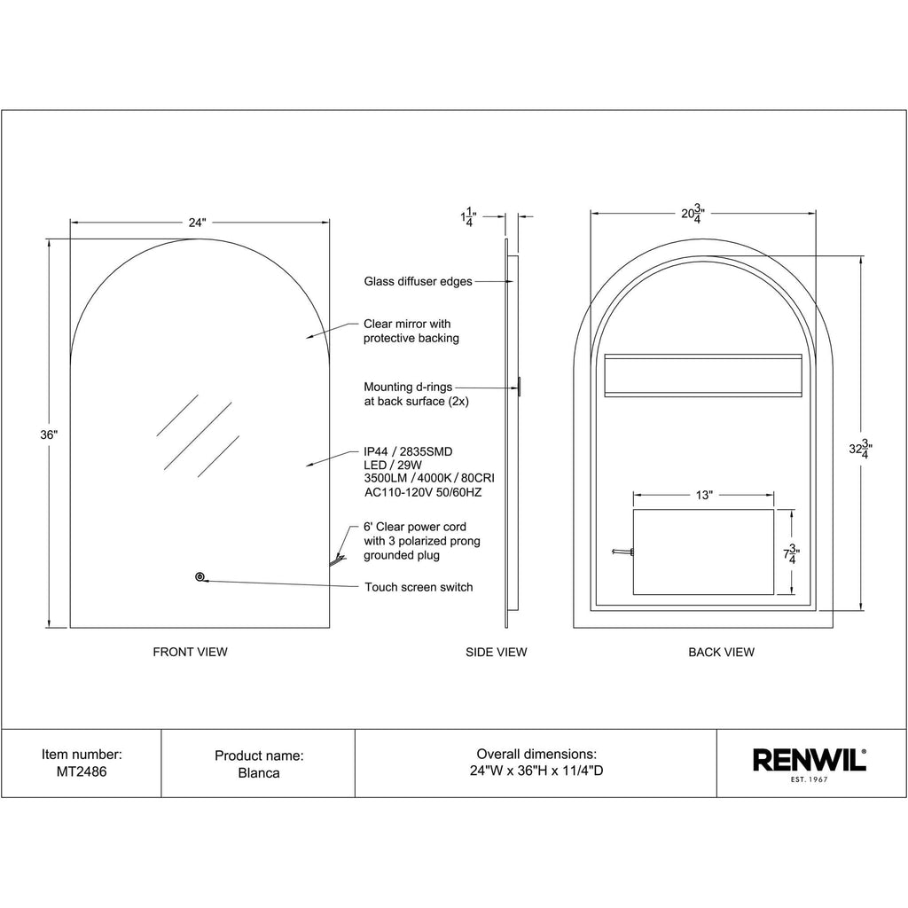 RENWIL BLANCA MIRROR MT2486