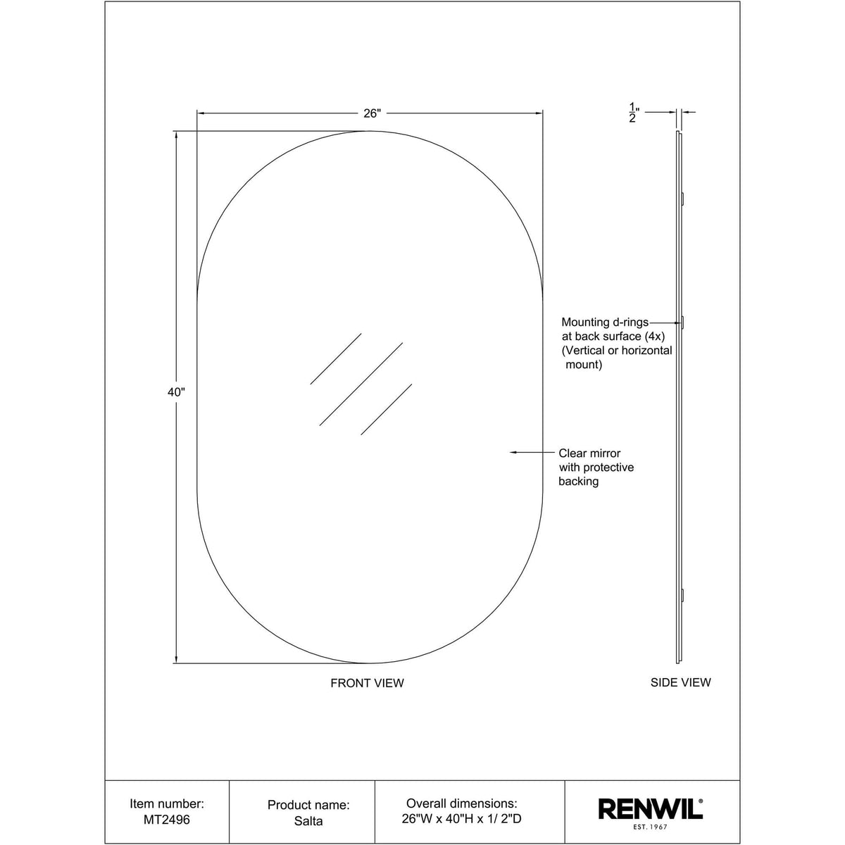 RENWIL SALTA MIRROR MT2496