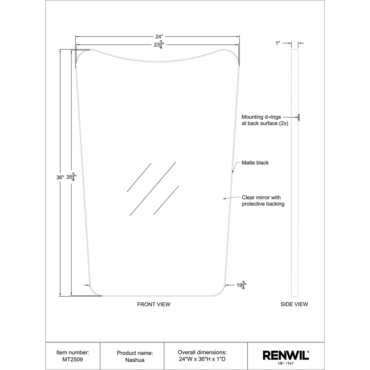 RENWIL NASHUA MIRROR MT2509