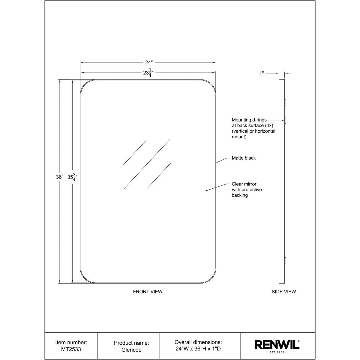 RENWIL GLENCOE MIRROR MT2533