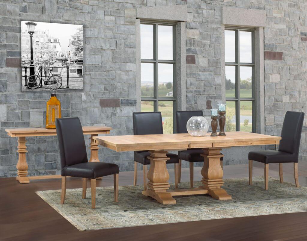 CARDINAL WOODCRAFT MEDITERRANEAN DOUBLE PEDESTAL TABLE