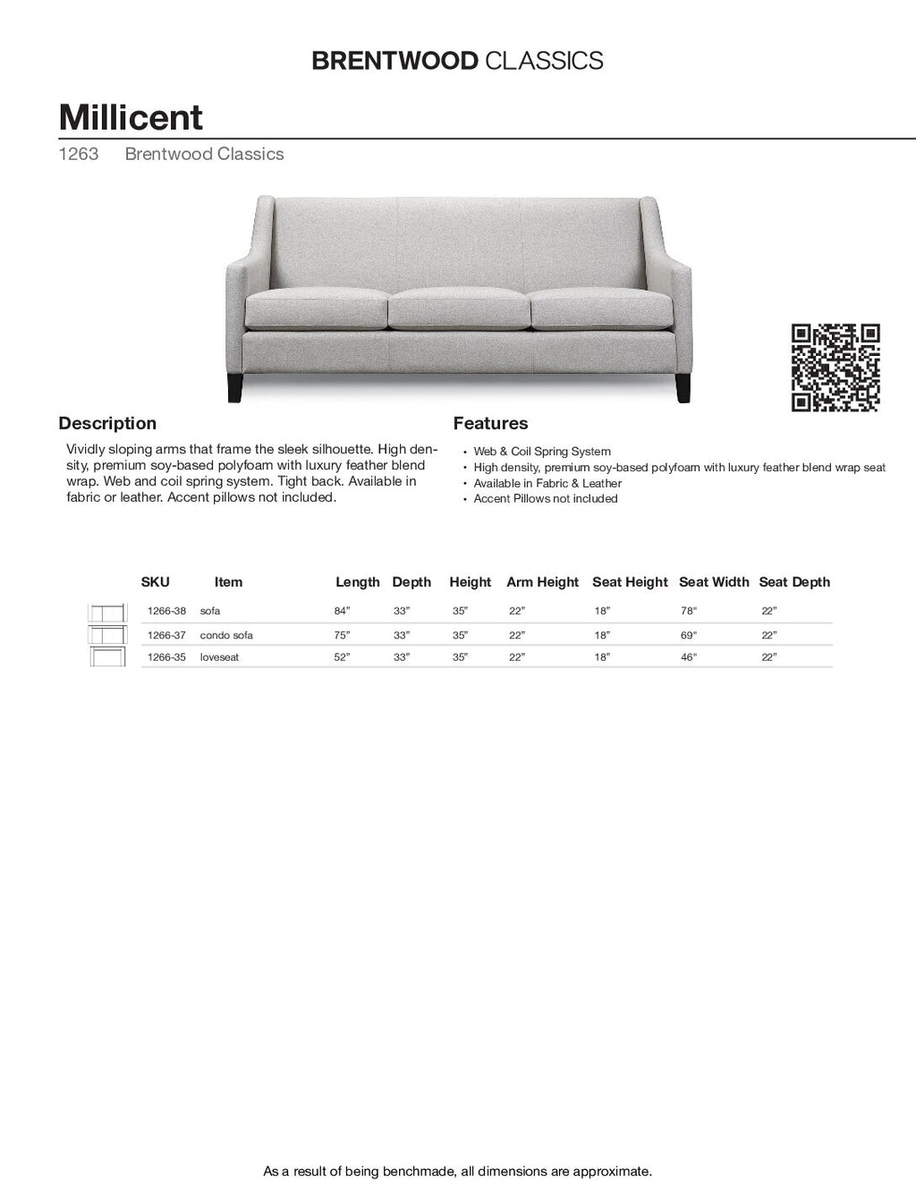 BRENTWOOD Millicent Sofa 1266-38