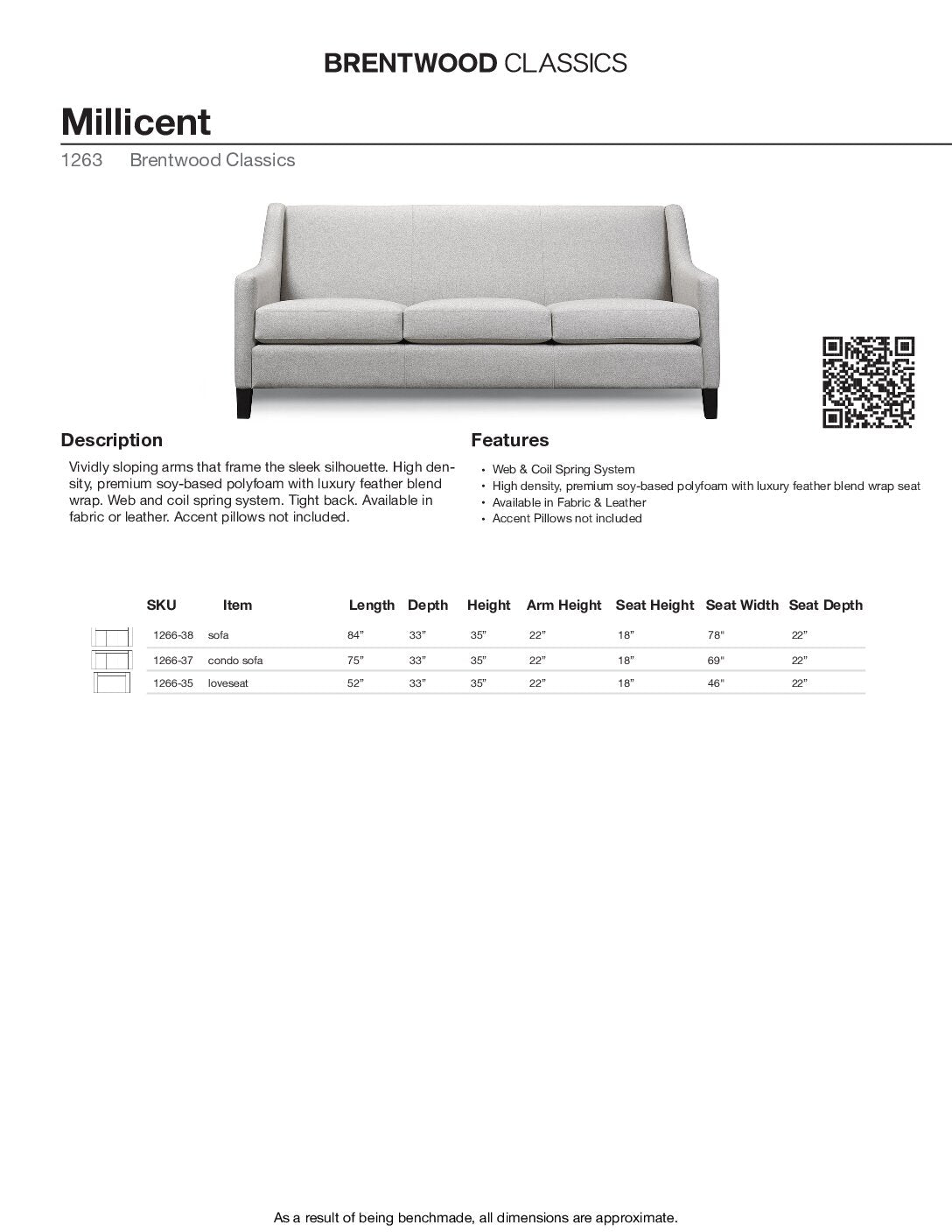 BRENTWOOD Millicent Sofa 1266-38