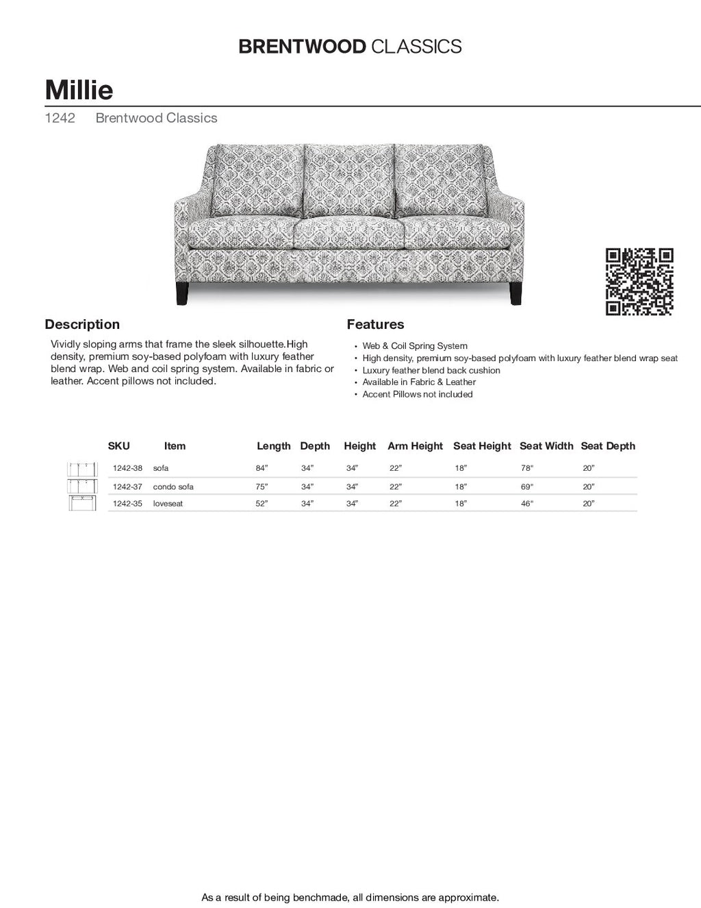 BRENTWOOD Millie Sofa 1242-38
