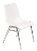 FURNISHINGS MATE MOON CHAIR WHITE SET OF TWO DC 006-WH-SS