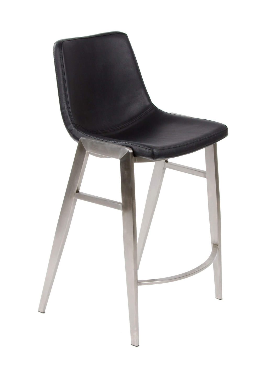 FURNISHINGS MATE MOON COUNTER STOOL BLACK SET OF TWO CS 006-BL-SS