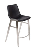 FURNISHINGS MATE MOON COUNTER STOOL BLACK SET OF TWO CS 006-BL-SS
