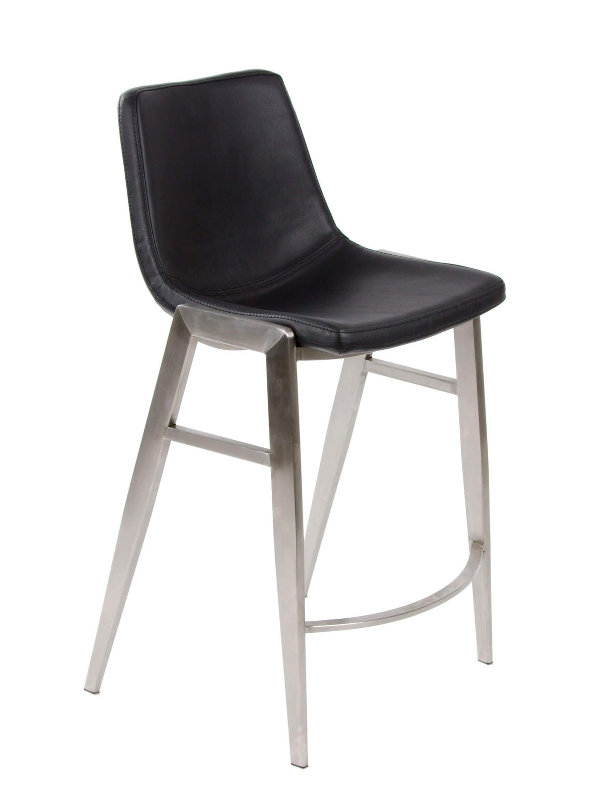 FURNISHINGS MATE MOON COUNTER STOOL BLACK SET OF TWO CS 006-BL-SS
