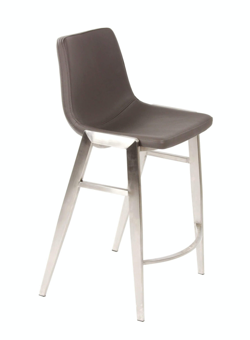FURNISHINGS MATE MOON BAR STOOL GREY SET OF TWO BS 006-GR-SS