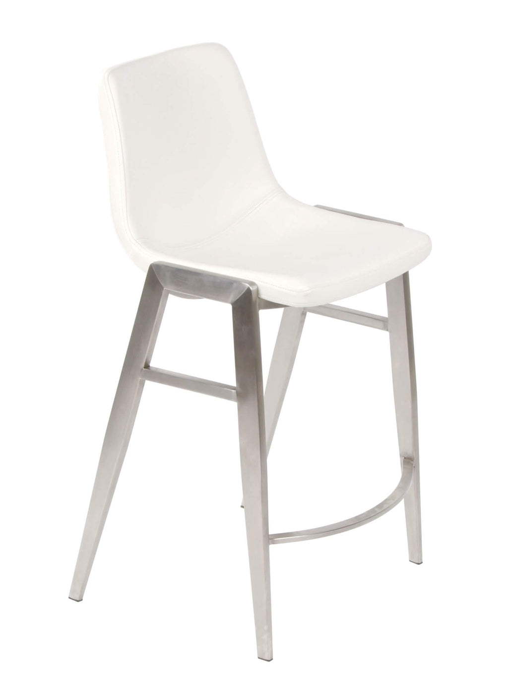 FURNISHINGS MATE MOON COUNTER STOOL WHITE SET OF TWO CS 006-WH-SS