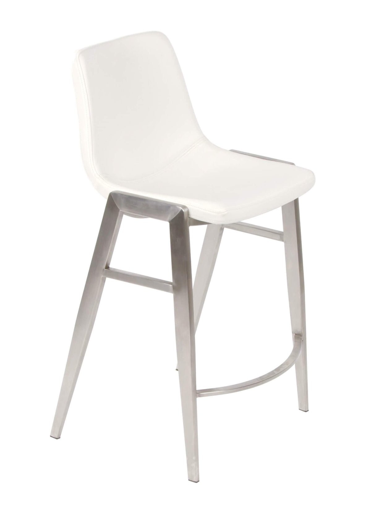 FURNISHINGS MATE MOON COUNTER STOOL WHITE SET OF TWO CS 006-WH-SS
