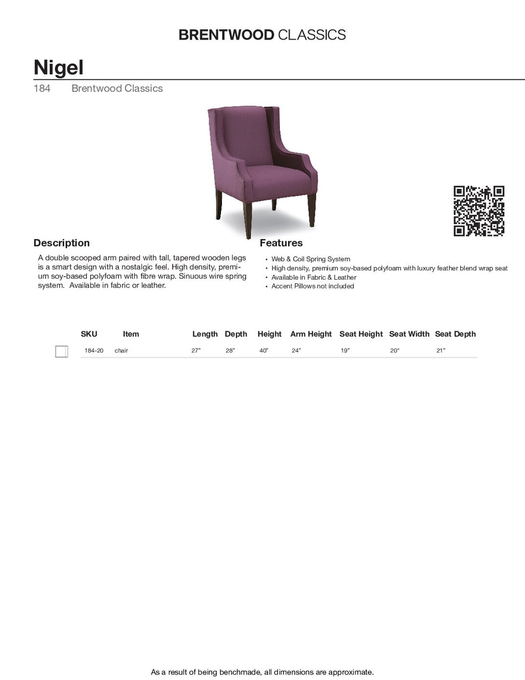 BRENTWOOD Nigel Chair 184-20