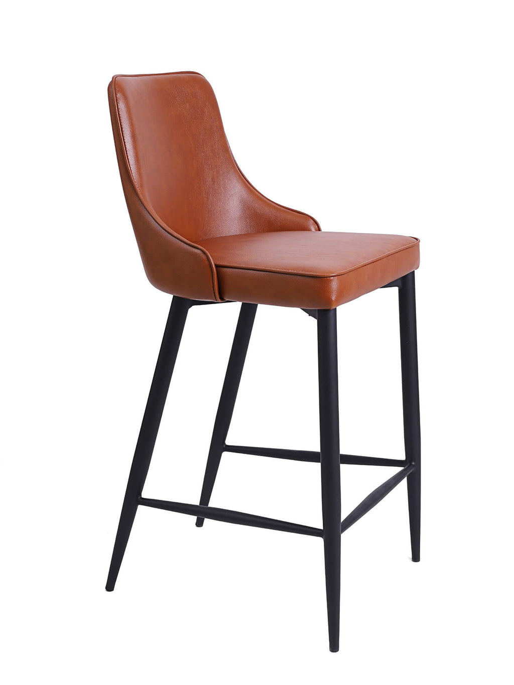 FURNISHINGS MATE ROBIN BAR STOOL COGNAC SET OF TWO BS 268A-CN-MB