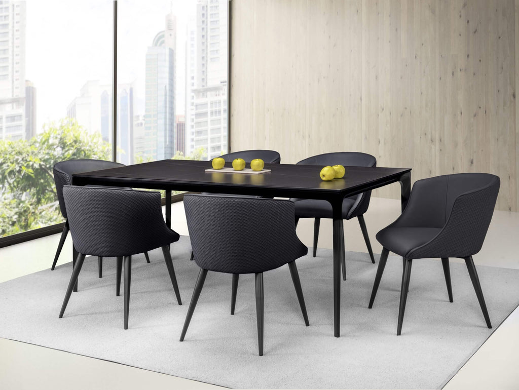 FURNISHINGS' MATE CELINE CHAIR BLACK SET OF TWO DC 405-BL-MB