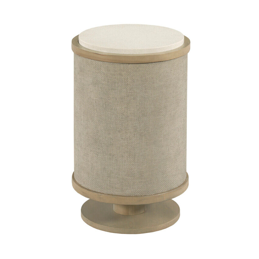 HAMMARY ROUND LINEN CHAIRSIDE TABLE 090-1145