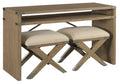 HAMMARY CRAWFORD SOFA TABLE WITH 2 STOOLS 099-925