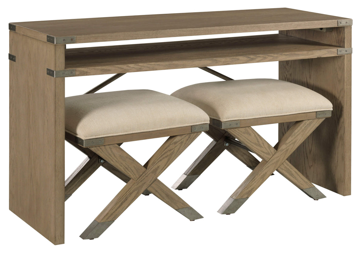 HAMMARY CRAWFORD SOFA TABLE WITH 2 STOOLS 099-925