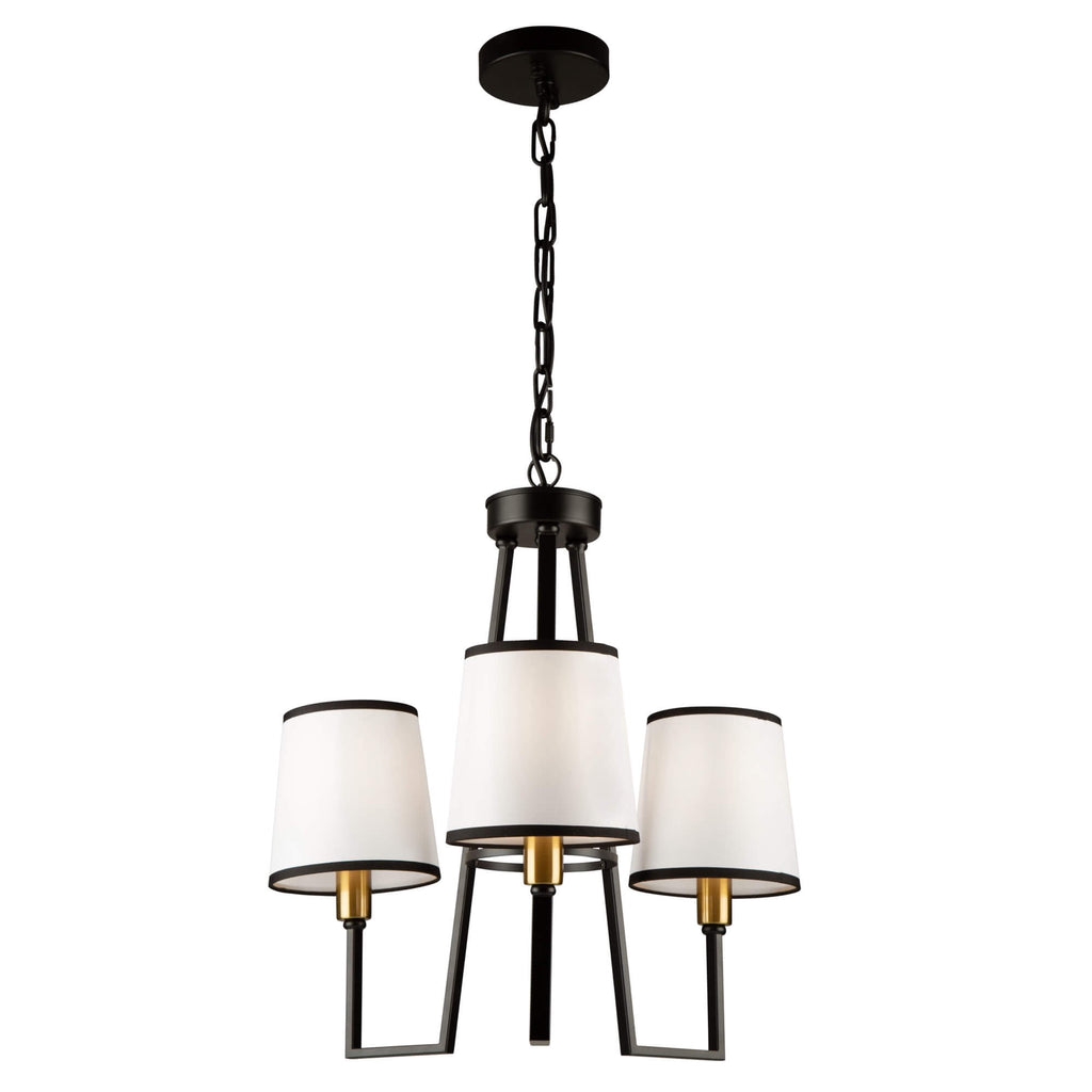 ARTCRAFT COCO  3 LIGHT CHANDELIER SC13343BK