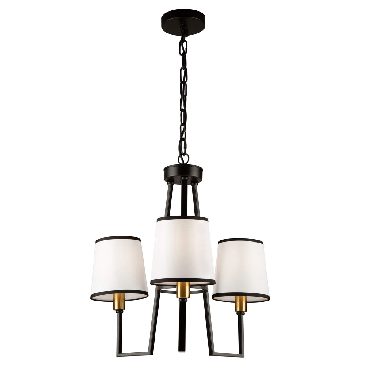 ARTCRAFT COCO  3 LIGHT CHANDELIER SC13343BK