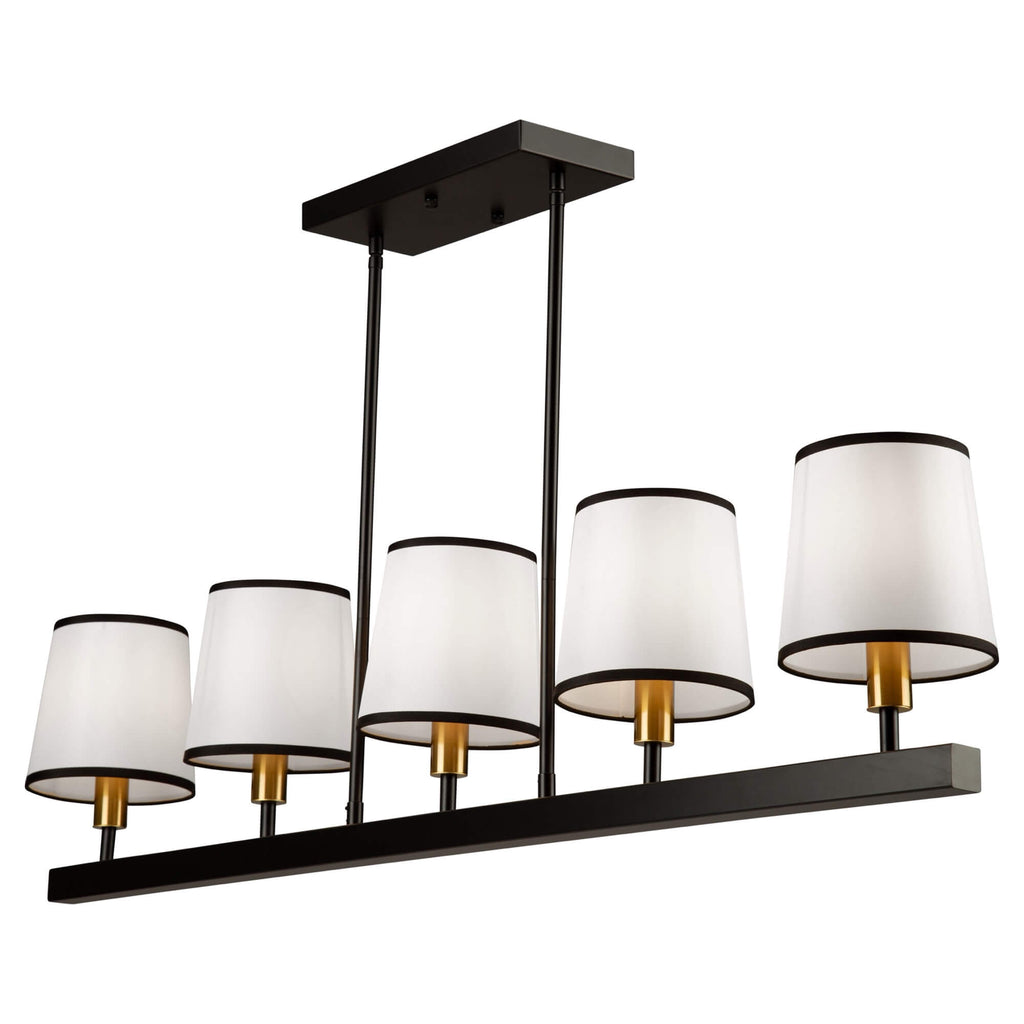 ARTCRAFT COCO 5 LIGHT LINEAR CHANDELIER SC13346BK