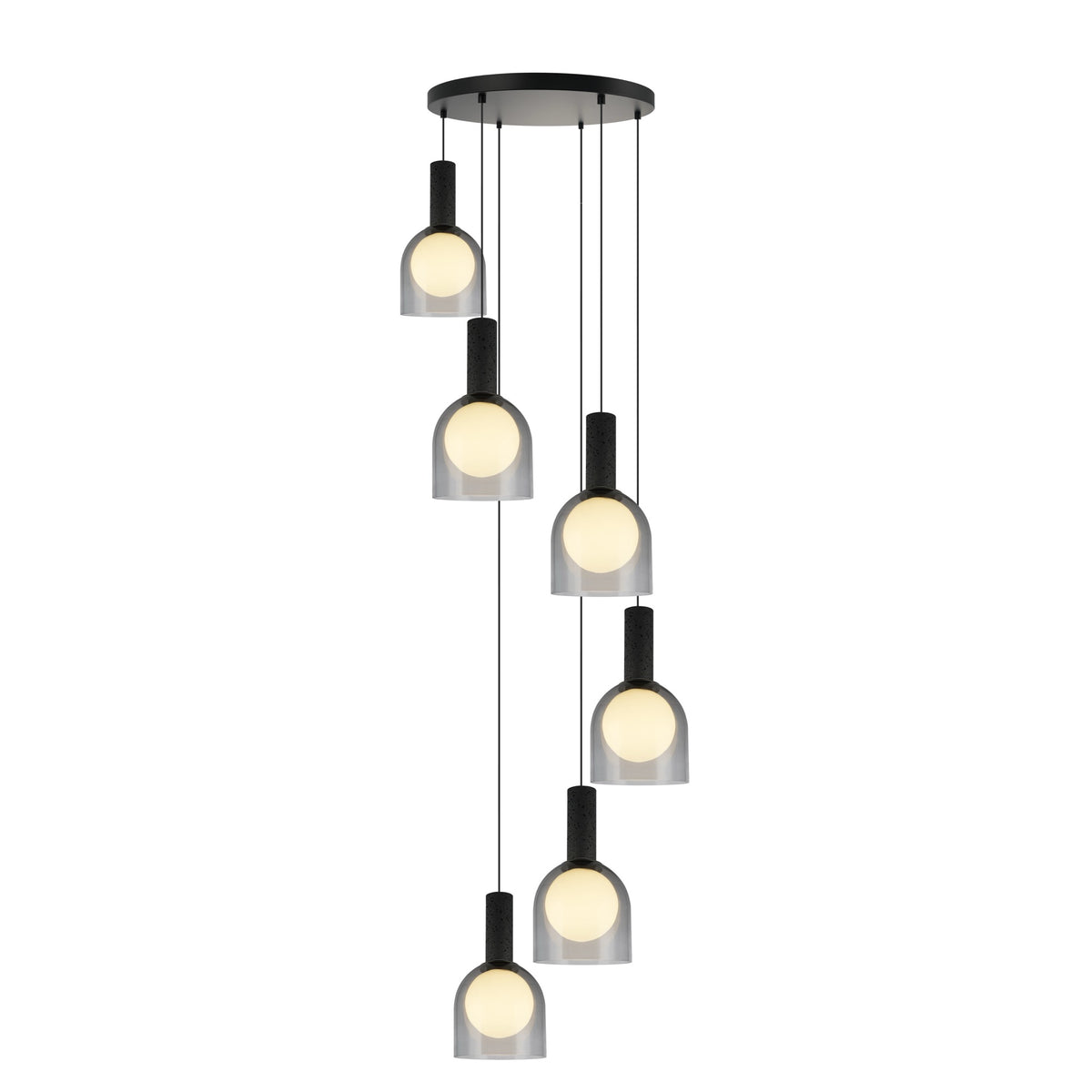 ARTCRAFT JUNA 6 LT CHANDELIER BLACK SC13386BK