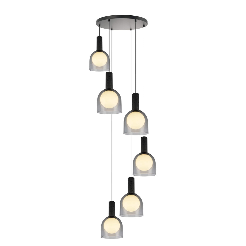 ARTCRAFT JUNA 6 LT CHANDELIER BLACK SC13386BK