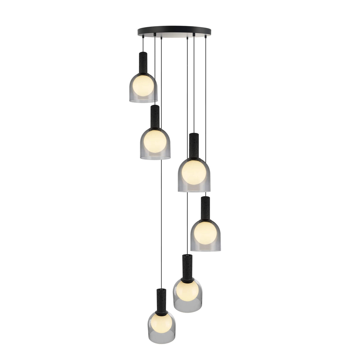 ARTCRAFT JUNA 6 LT CHANDELIER BLACK SC13386BK