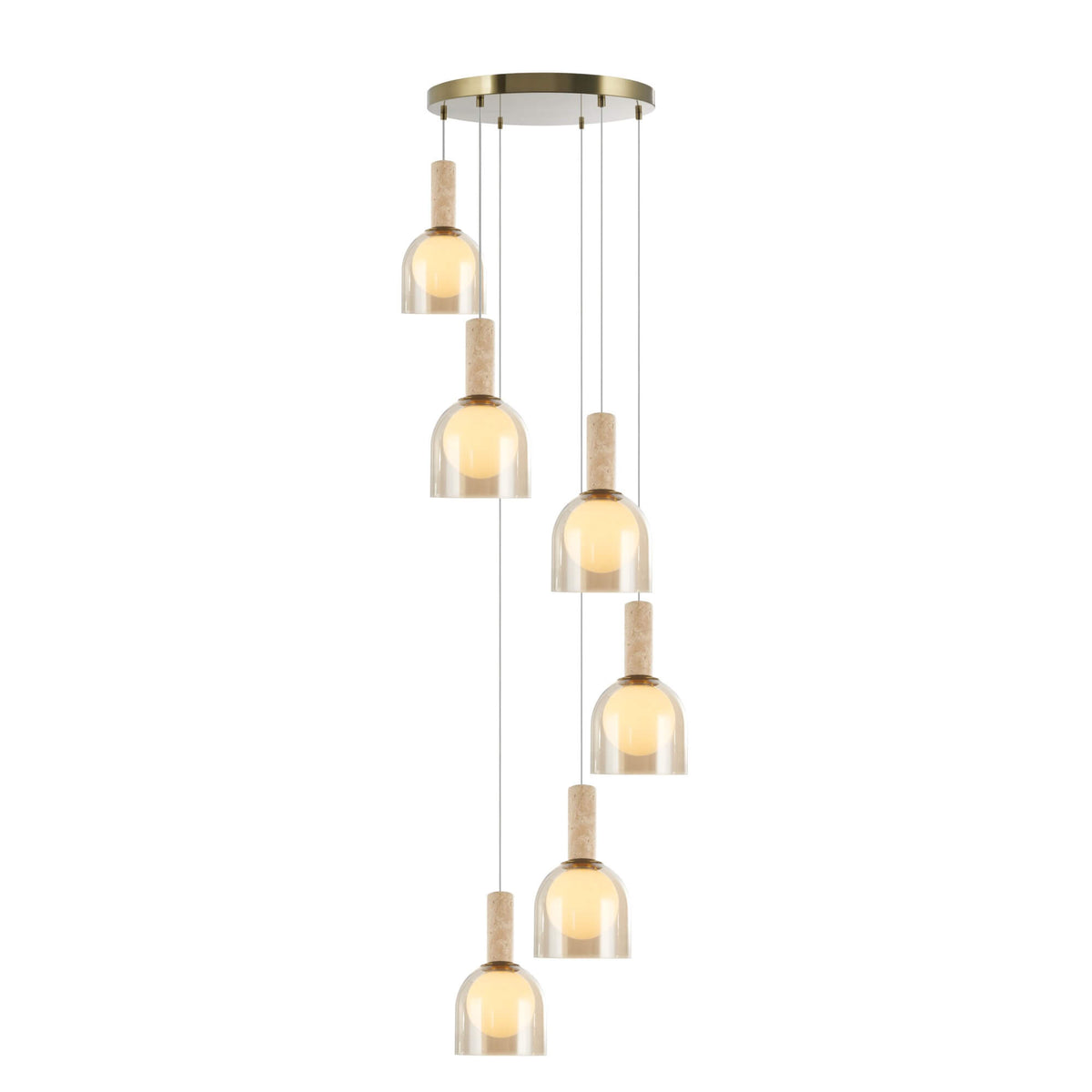 ARTCRAFT JUNA 6 LT CHANDELIER BRASS SC13386BR