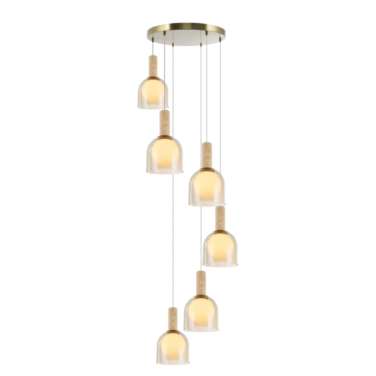ARTCRAFT JUNA 6 LT CHANDELIER BRASS SC13386BR