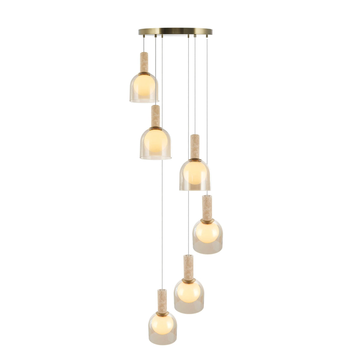 ARTCRAFT JUNA 6 LT CHANDELIER BRASS SC13386BR