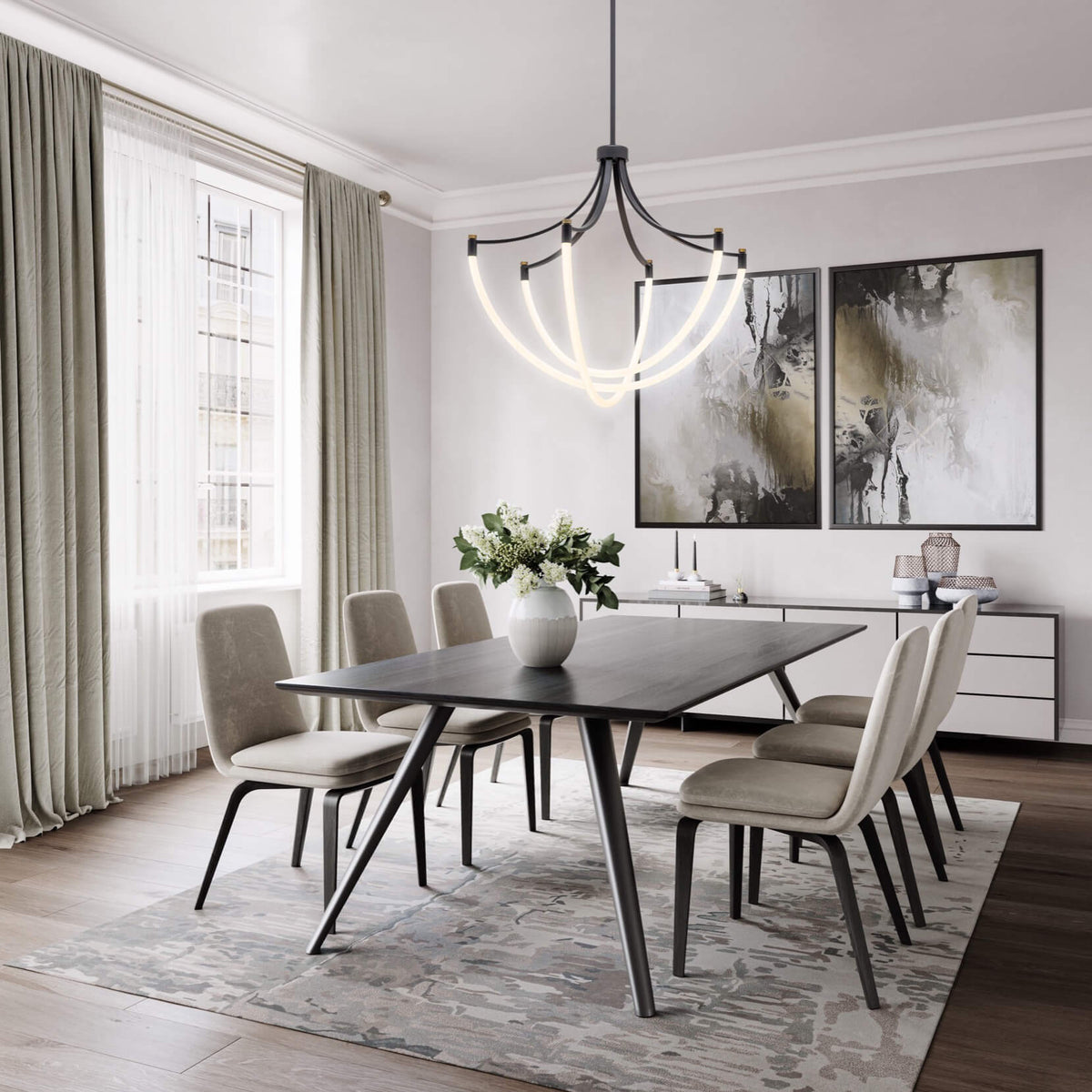 ARTCRAFT CASCATA LED CHANDELIER AC6810BK