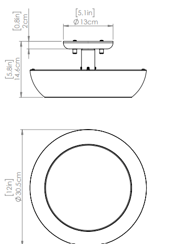 DVI LIGHTING ANTARES 12 " SEMI-FLUSH MOUNT EBONY DVP0611EB-VICE