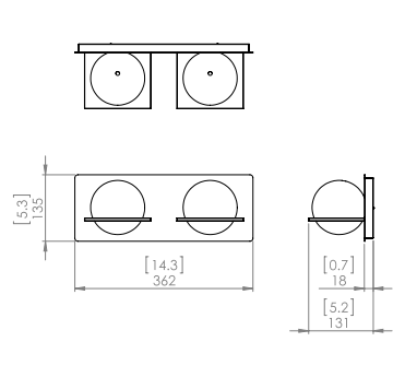 DVI LIGHTING IO 2 LIGHT VANITY EBONY DVP0922EB-OP