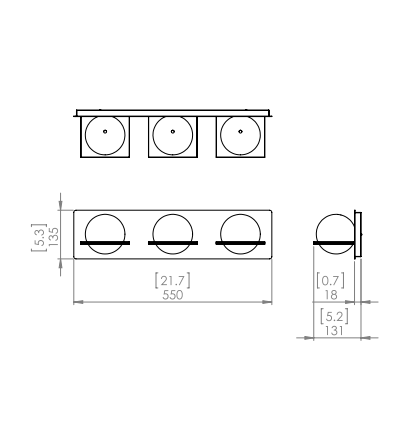 DVI LIGHTING IO 3 LIGHT VANITY VENETIAN BRASS DVP0943VBR-OP