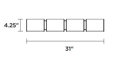 DVI LIGHTING VANGUARD 4 LED SCONCE EBONY DVP1798EB-OP