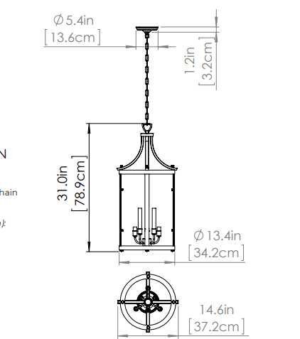 DVI LIGHTING NIAGARA 6 LIGHT FOYER EBONY DVP4411EB