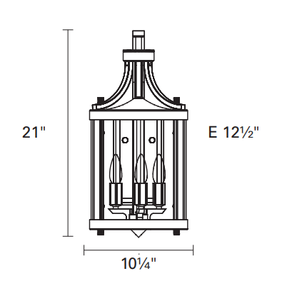 DVI LIGHTING NIAGARA 3LT WALL MOUNT DVP4471HB-CL