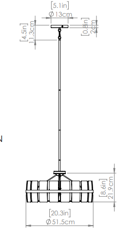 DVI LIGHTING LUNA PENDANT EBONY DVP5206EB-MS