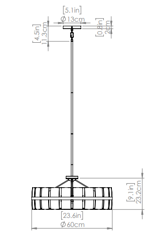 DVI LIGHTING LUNA PENDANT EBONY DVP5208EB-MS